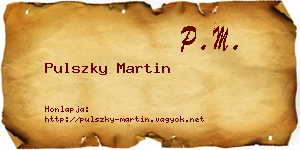 Pulszky Martin névjegykártya